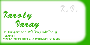 karoly varay business card